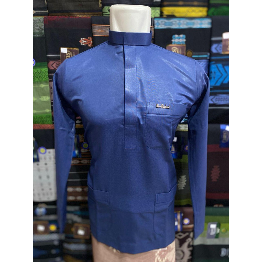 Baju Muslim pria/Baju Koko Al Madani Polos Resleting