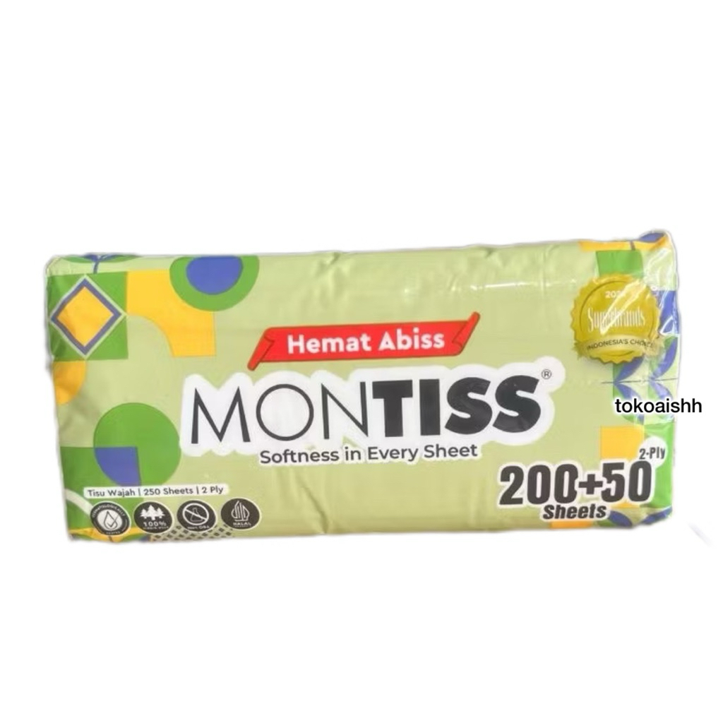 Tissue montiss 250 Sheet - facial Tissue montiss 250 (2 Ply) - tisu montiss - tisue montiss - tissu 