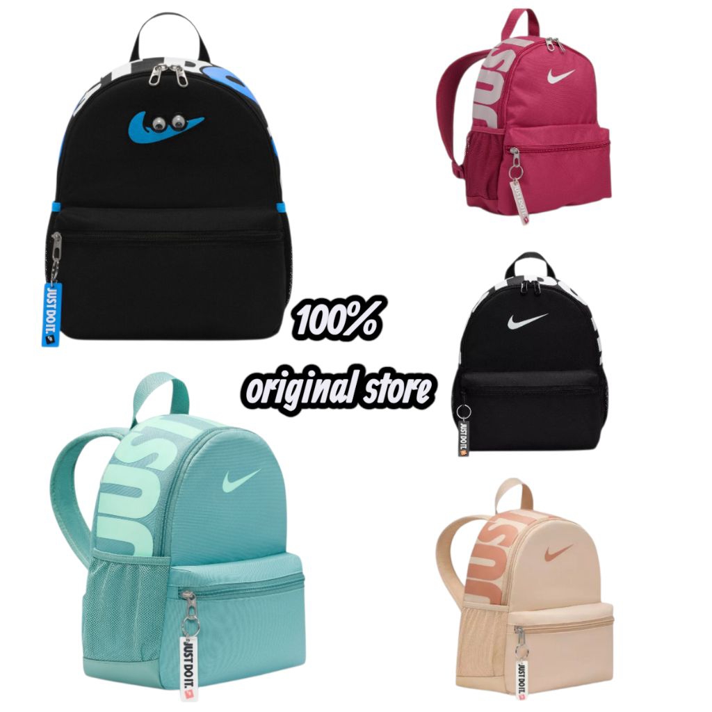 NIKE Brasilia JDI Mini Backpack Boys Girls Unisex with tag Tas Ransel Anak Black Blue Pink White Pur