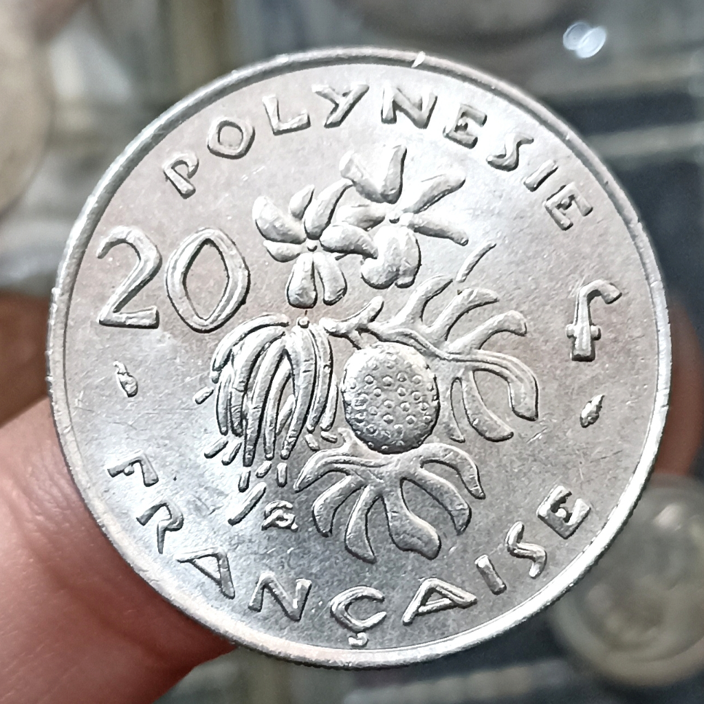 Koin Kuno French Polynesia 20 Francs Tahun 1975