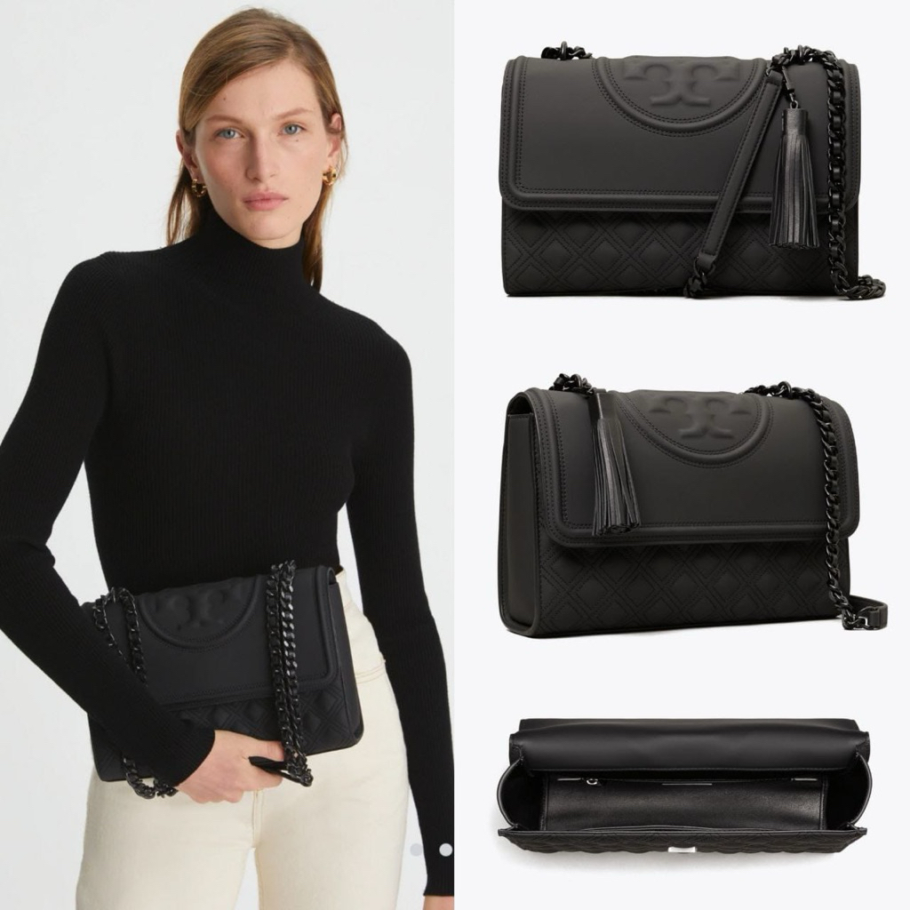 TB Fleming Medium shoulder Matte Black