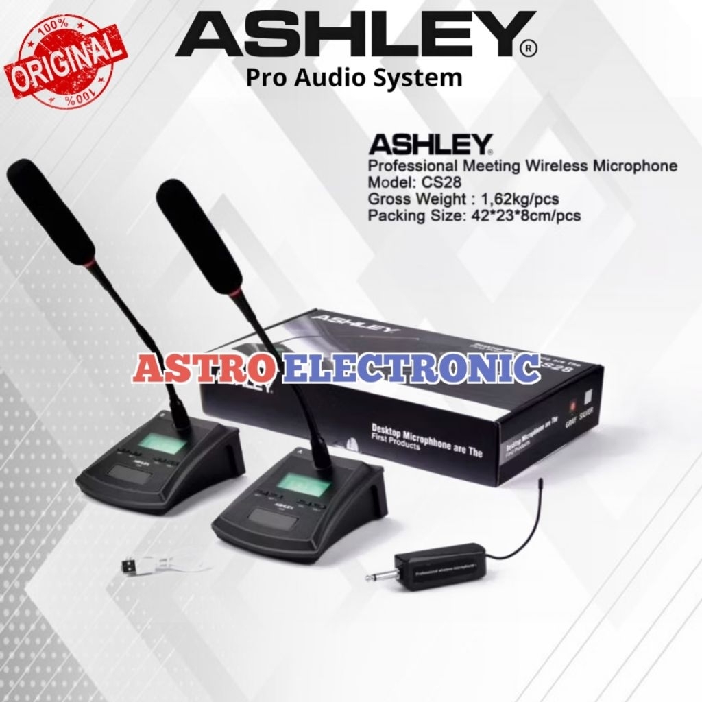 Microphone Wireless Podium Ashley CS28 Original Produk Conference Ashley CS 28 Mic Meja