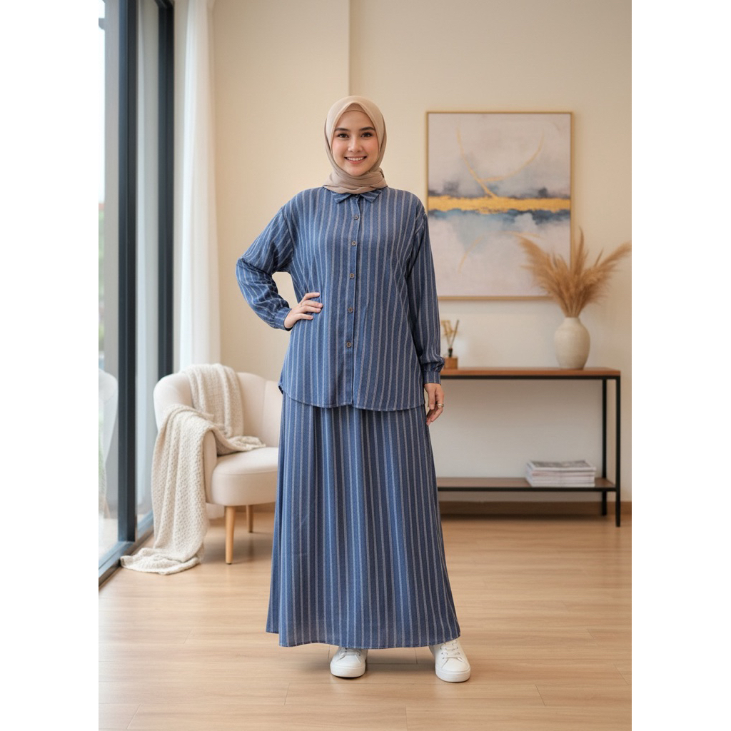 JOOYAH oneset Rok Rayon Diamond/ setelan jumbo Rayon wanita kekinian/ set Rok Rayon Busui