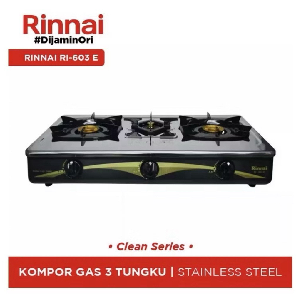 Rinnai RI-603E Kompor Gas Rinnai 3 Tungku 603E