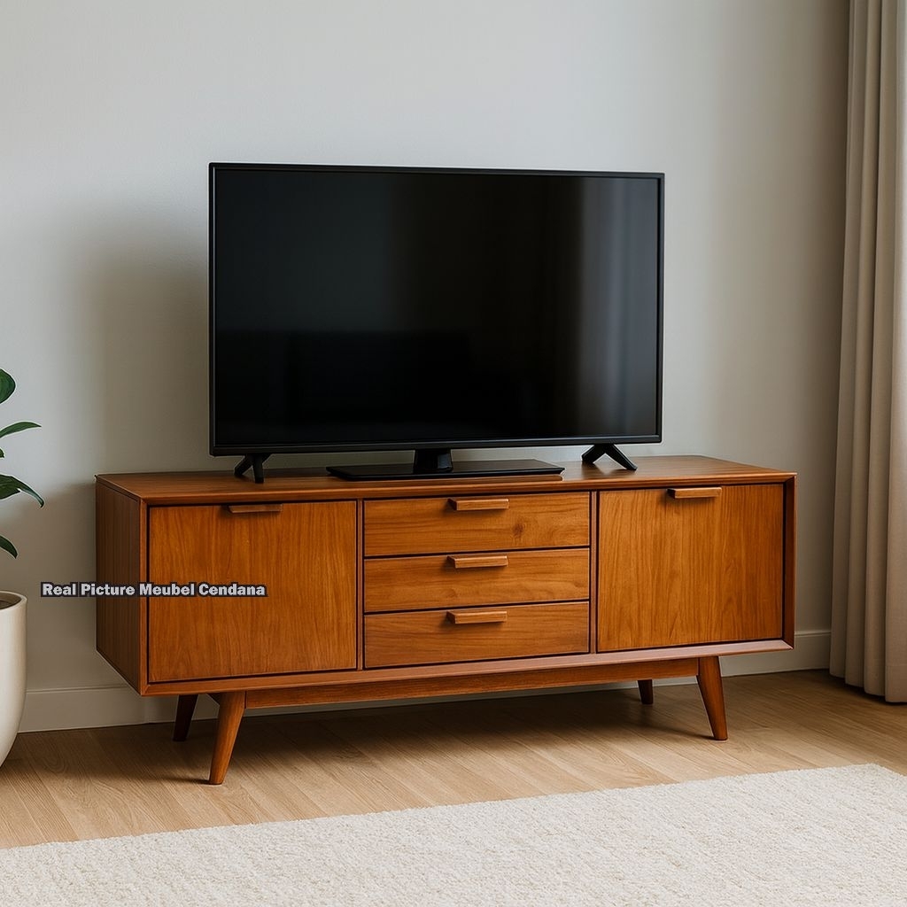 Meja Tv Retro Jati Buffet Kabinet Tv Minimalis Kayu Jati Kabinet Tv Jati Buffet Retro Jati