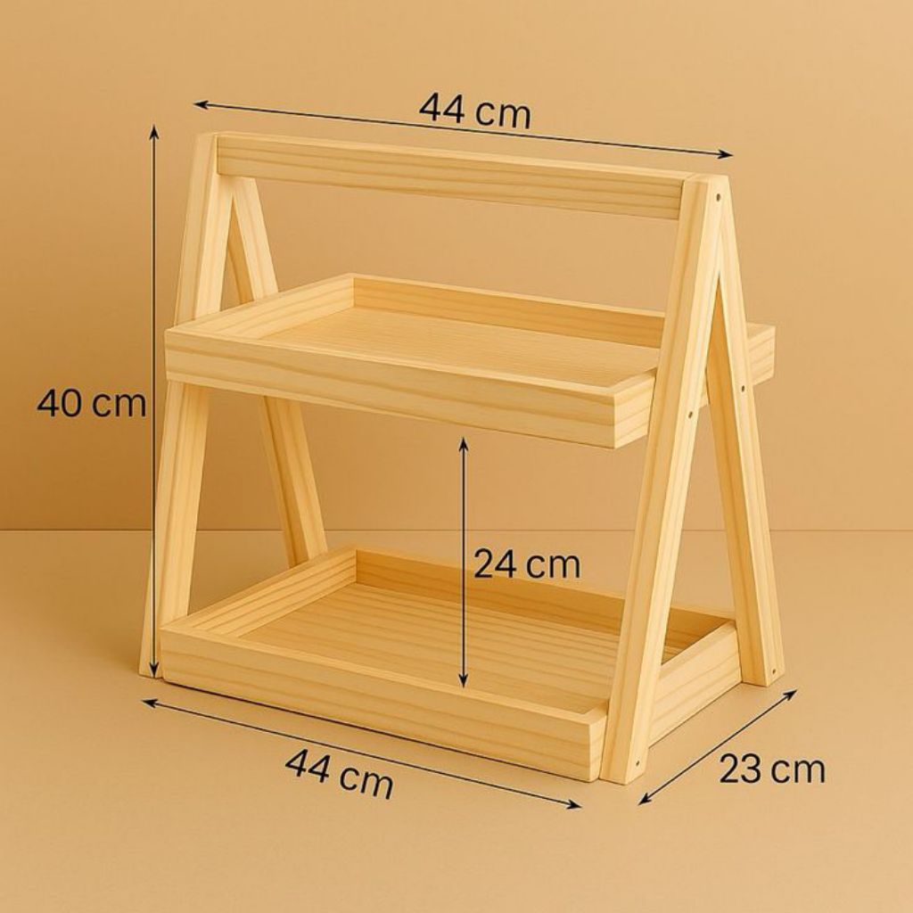 Rak Bawang Merah dan Putih Rak bumbu dapur/ Rak kayu rempah²/ Rak kayu 2 susun
