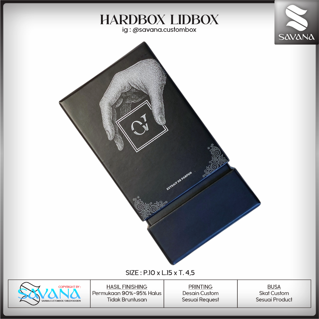 Hardbox Parfum 30-50ml TOP BOTTOM LIDBOX - Custombox Parfum - Kemasan Parfum - Packaging Parfum - Pr