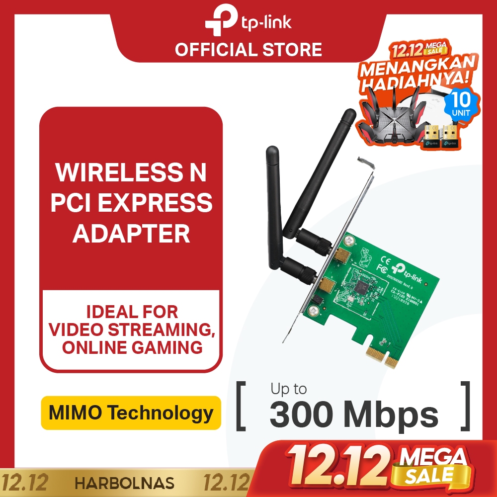 TP-LINK TL-WN881ND | 300Mbps WIFI Adapter N Card | PCI Express Adapter | WPS | Desktop PC Laptop