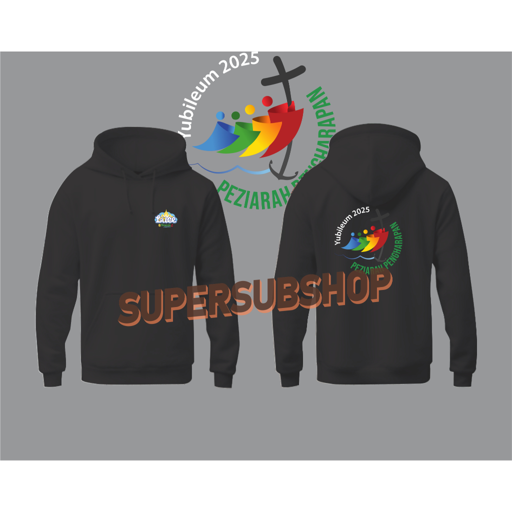 Hoodie Pilgrims 2025 PEZIARAH PENGHARAPAN Bahan Cotton Fleece Adem & Tebal