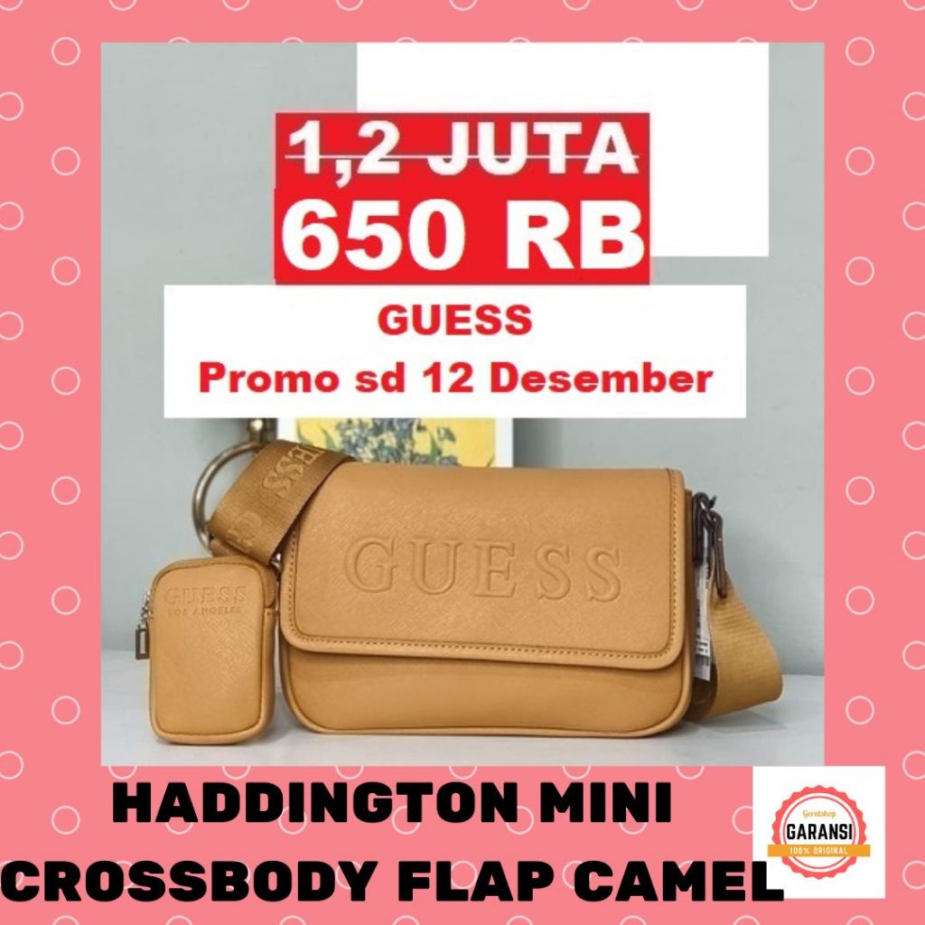 Tas selempang bahu Guess wanita sale sling bag seri HADDINGTON MINI 100% ORI