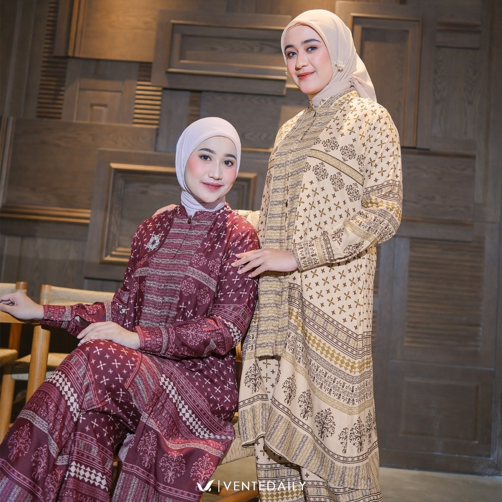 Ventedaily - Afia Oneset Jumbo Busui Motif Etnik Baju Rumahan Wanita Kekinian Rayon Nyaman