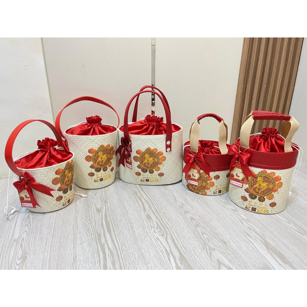 Jlterang Tas Hampers Imlek Tas Parcel Anyaman Motif Imlek Serut Cny
