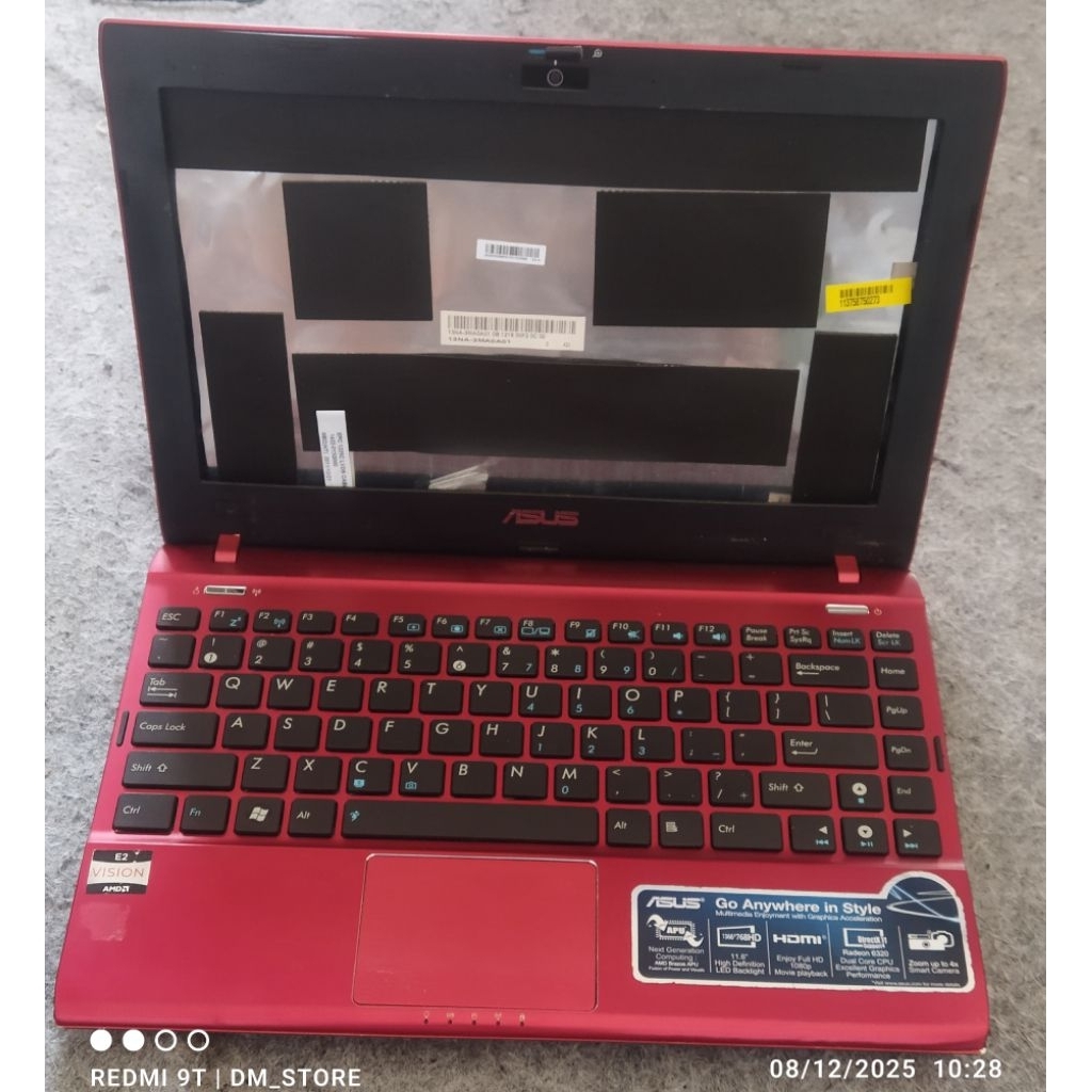 case kesing netbook Asus 1225b AMD e2 11inch merah fullset