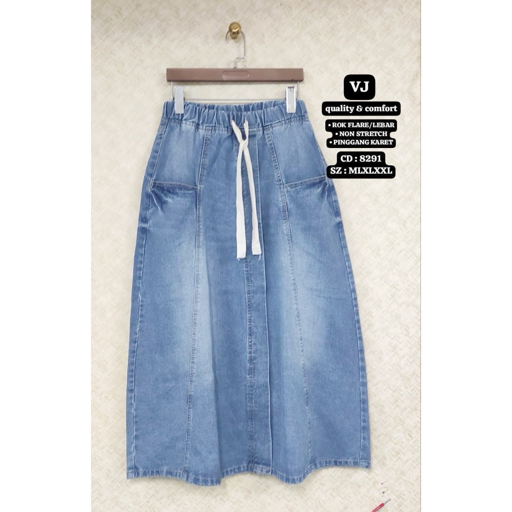 ROK JEANS  NON STRETCH VJ-Rok Flare Non Stretch VJ 8057 Karet Belakang