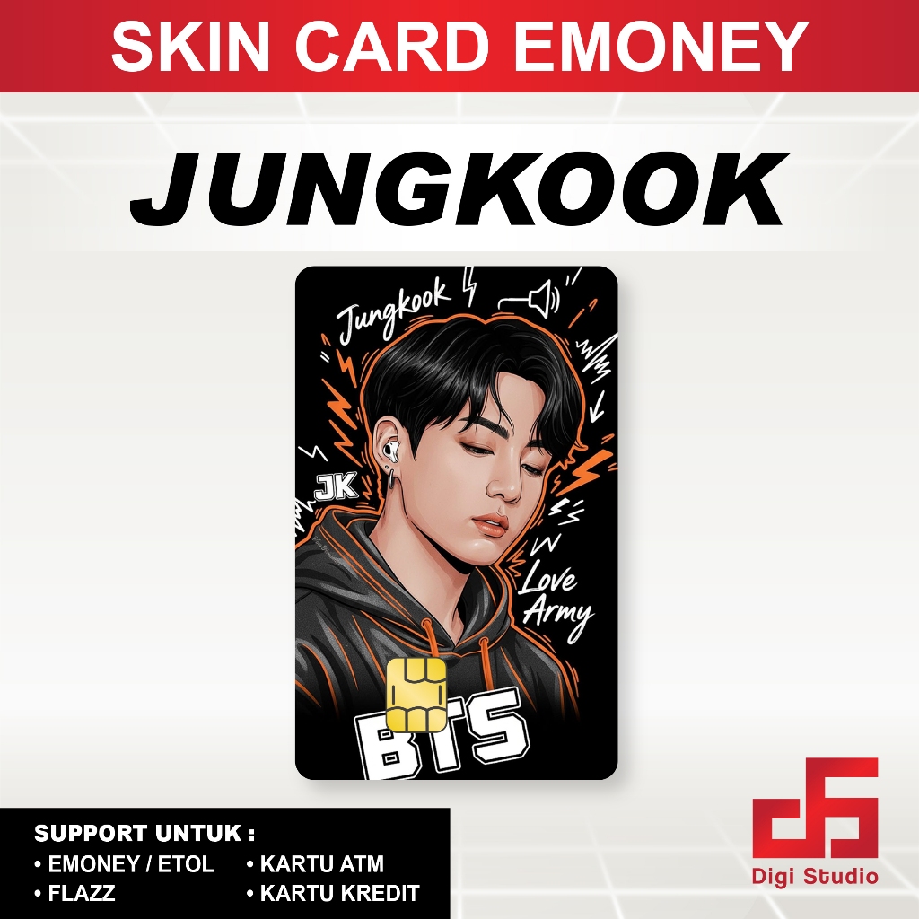 Digi Studio - Skin Card Personel BTS Jungkook - Emoney / Flazz / ATM / Credit Card