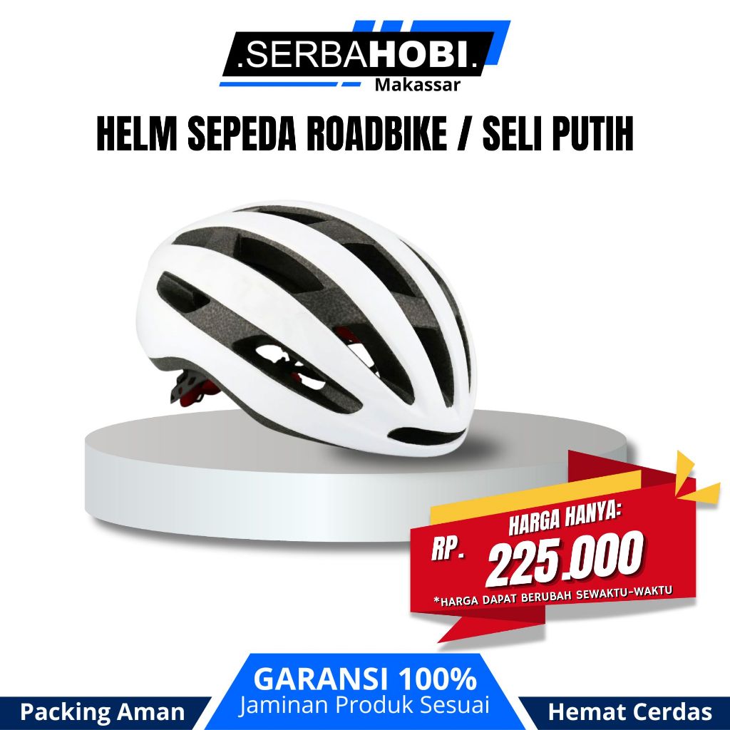 Helm Sepeda Roadbike / Seli putih / Aksesoris Sepeda
