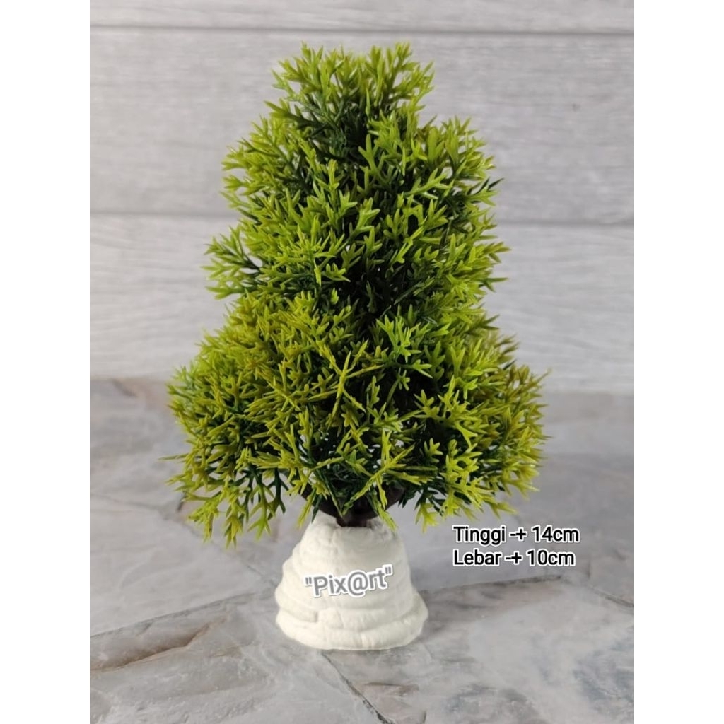 Miniatur tanaman bonsai plastik cemara natal hiasan aquarium, hiasan aquascape, bonsai cemara, bonsa