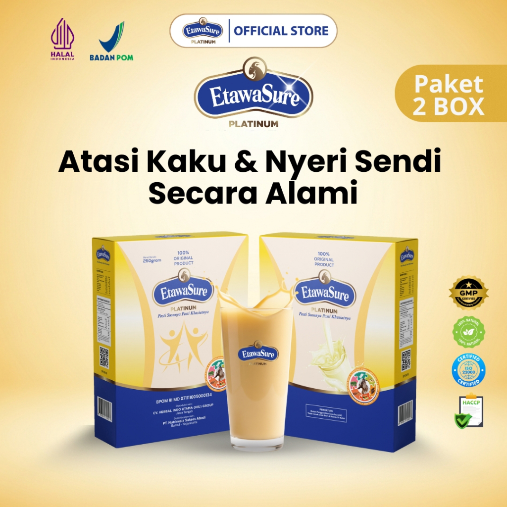 Susu Kambing Etawa Platinum Untuk Asam Urat Nyeri Sendi dan Pegal Linu Etawasure Susu Etawa 2 Box
