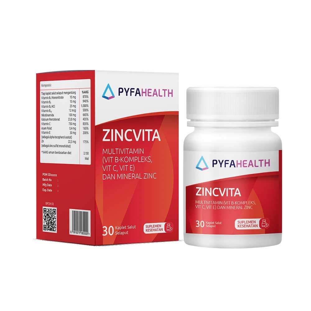Pyfahealth ZincVita Multivitamin Mineral Zinc @ 30 Kaplet / Zinc