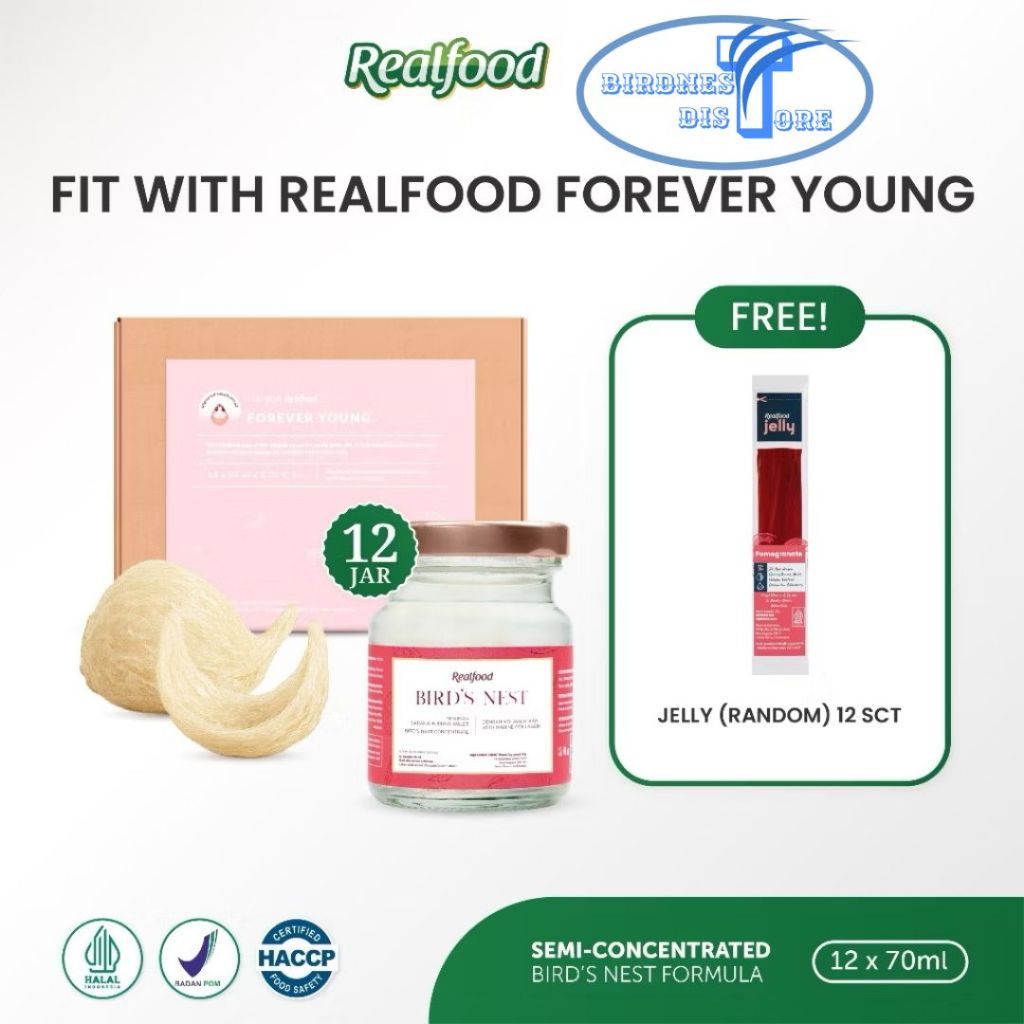 Realfood Forever Young 12 Jar Original Realfood - Minuman sarang burung walet Realfood Indonesia