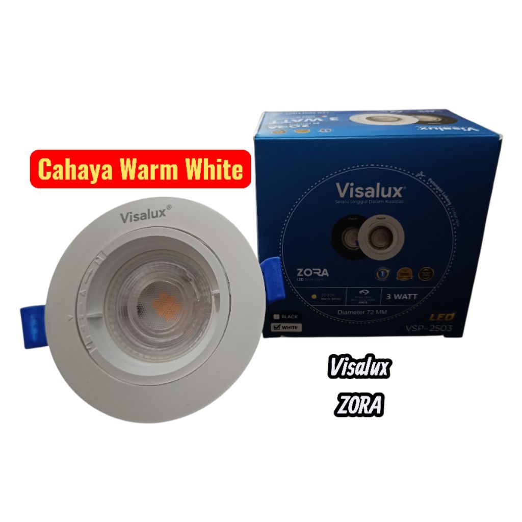 Lampu Downlight Visalux mini 3watt zora cahaya warm white/LED SPOT LIGHT 3WATT VISALUX