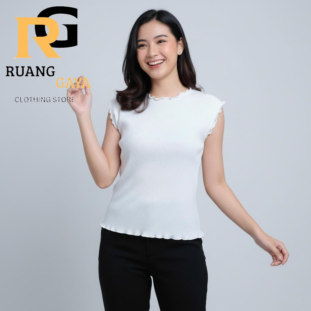Inner Turtleneck Tanpa Lengan / Sleeveless Manset Wanita Terbaru / Manset tanpa lengan / Bahan Rib P