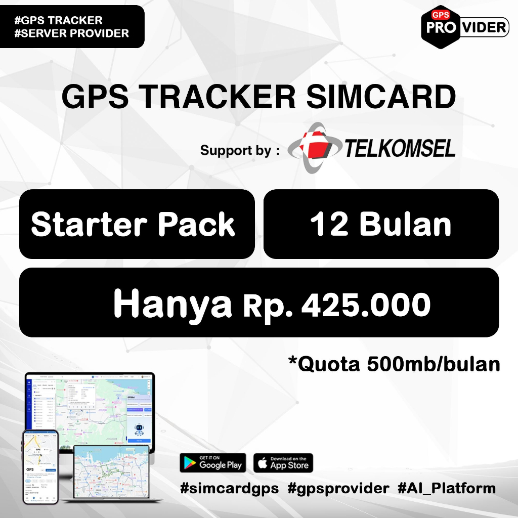 Simcard Telkomsel GPS Tracker 12 Bulan