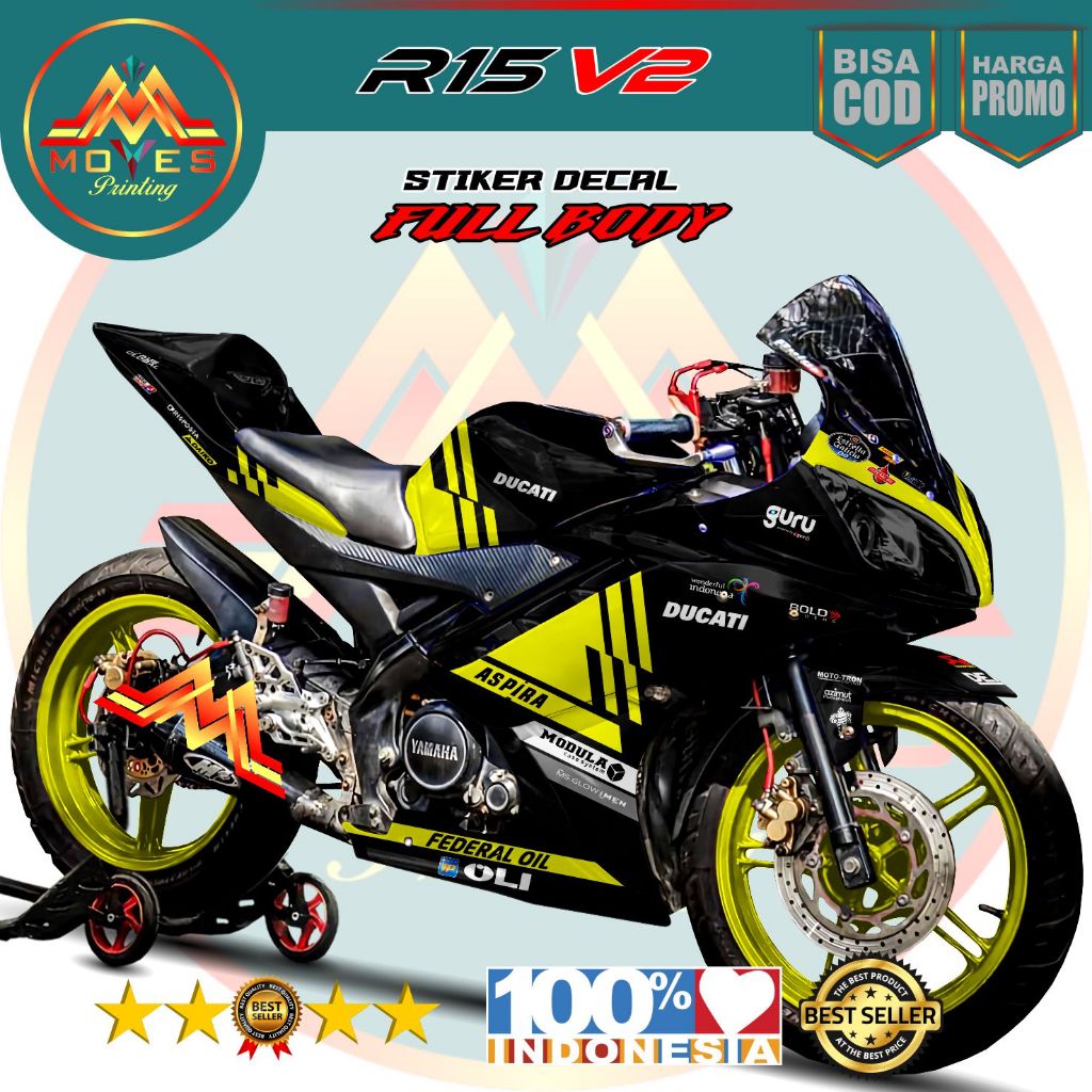 PROMO Decal R15 V2 Full Body - stiker decal yamaha R15 full body Ducati II