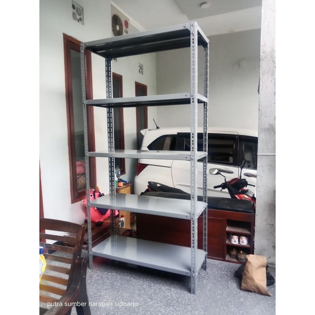 rak besi siku lubang 100x40x200cm dan 100x30x200cm