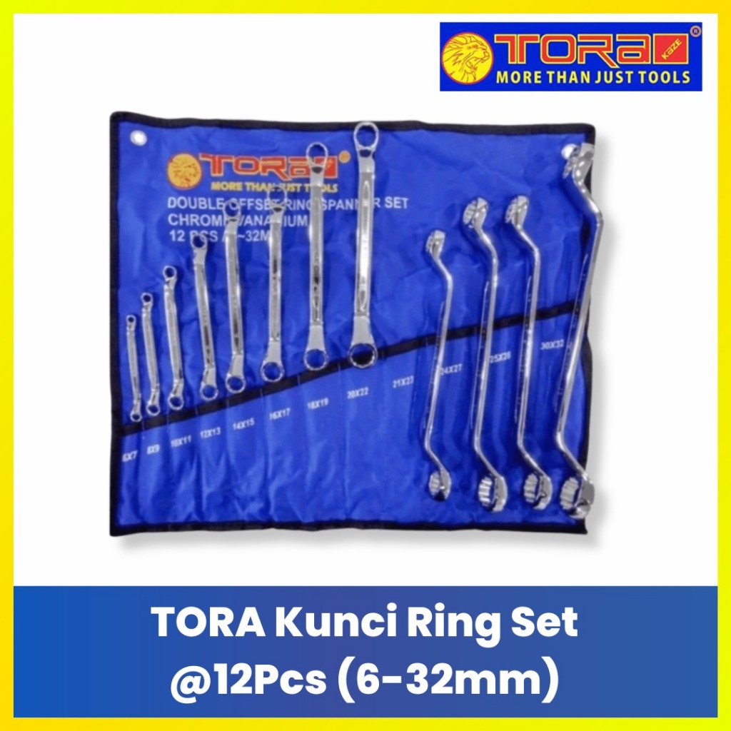 Paket Hemat TORA Kunci Ring 8 Pcs / 12 Pcs Lengkap Perkakas Bengkel Mobil Motor