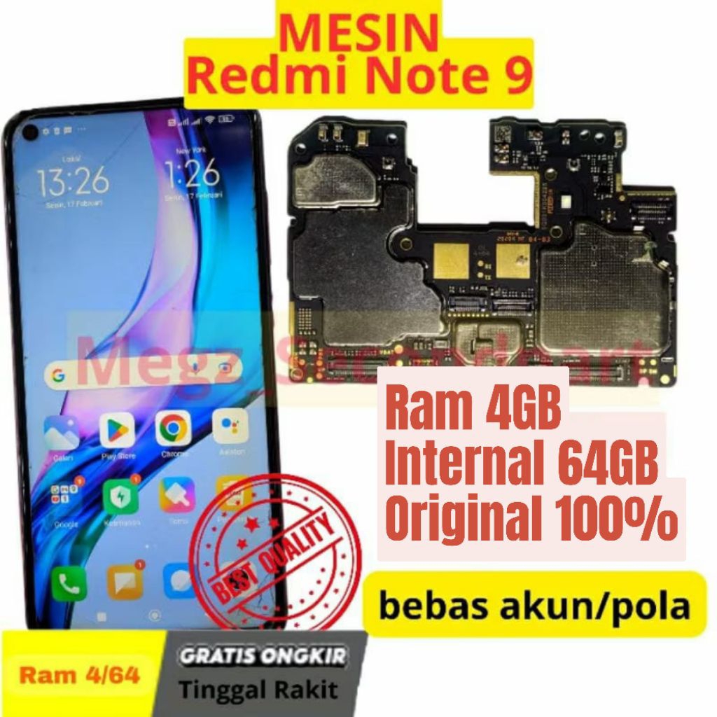 Mesin Redmi Note 9 Hidup normal jaya Mesin Xiaomi Renot 9 Original Copotan Hp merlin