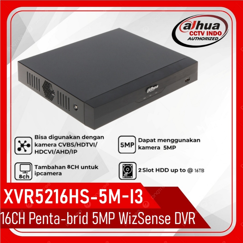 DVR 16ch DAHUA XVR5216HS-5M-I3 5MP 2slot HDD
