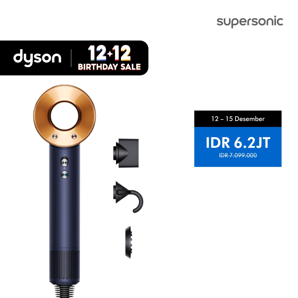 Dyson Supersonic ™ hair dryer HD08 Core (Prussian Blue/Rich Copper) - Pengering Rambut | Cepat kerin