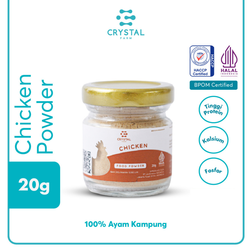 Crystal Farm | Chicken Powder (20GR) (80GR) / Kaldu Ayam Kampung Bubuk  - Kaldu MPASI NON MSG Chicke