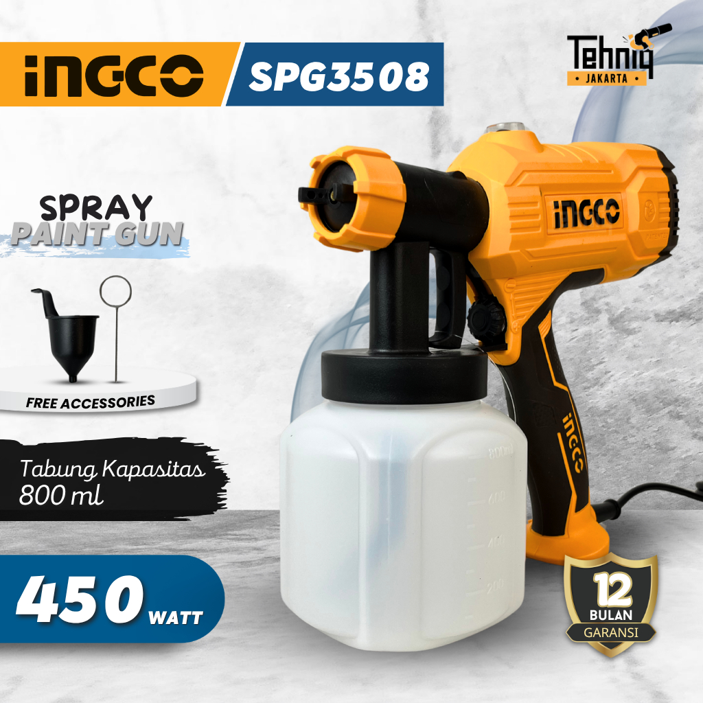 Ingco SPG3508 Spray Gun Listrik / Ingco Paint Spray Gun Heavy Duty 450W SPG3508