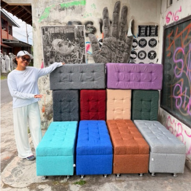 Sofa Kimi - Bench Kotak - Sofa Minimalis - Stool Panjang - Kursi - Sofa Murah - Sofa Stool