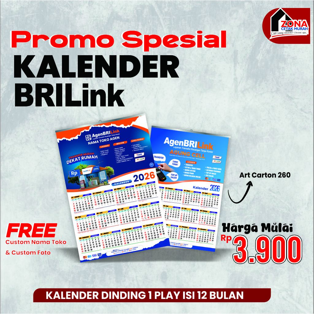 KALENDER BRILINK 2026 CUSTOM NAMA AGEN