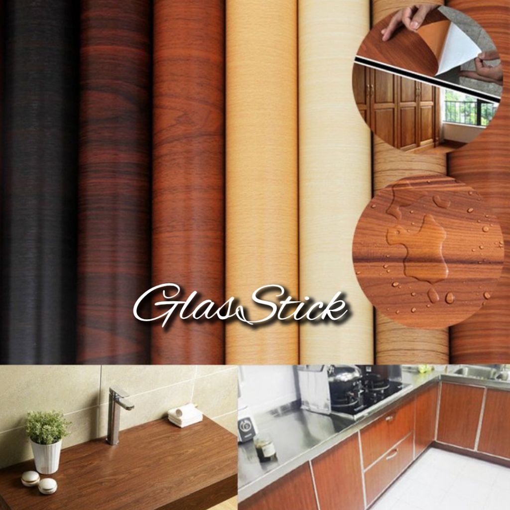 Stiker Kayu PVC Meja Furniture Pelapis Furniture Meja Lemari Anti Air Minyak dan Tahan Panas