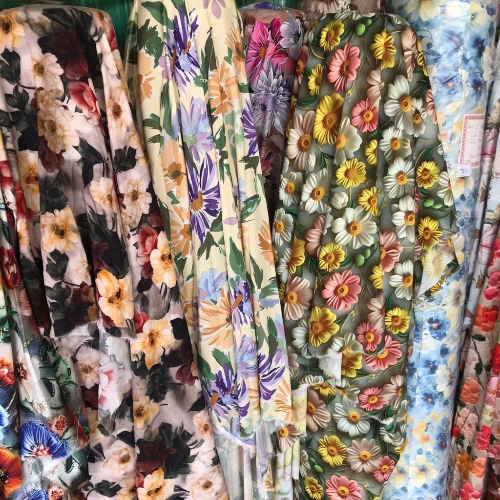 kain katun rayon Visvose motif bunga ~ kain katun rayon motif digital ~ kain katun rayon motif 3D