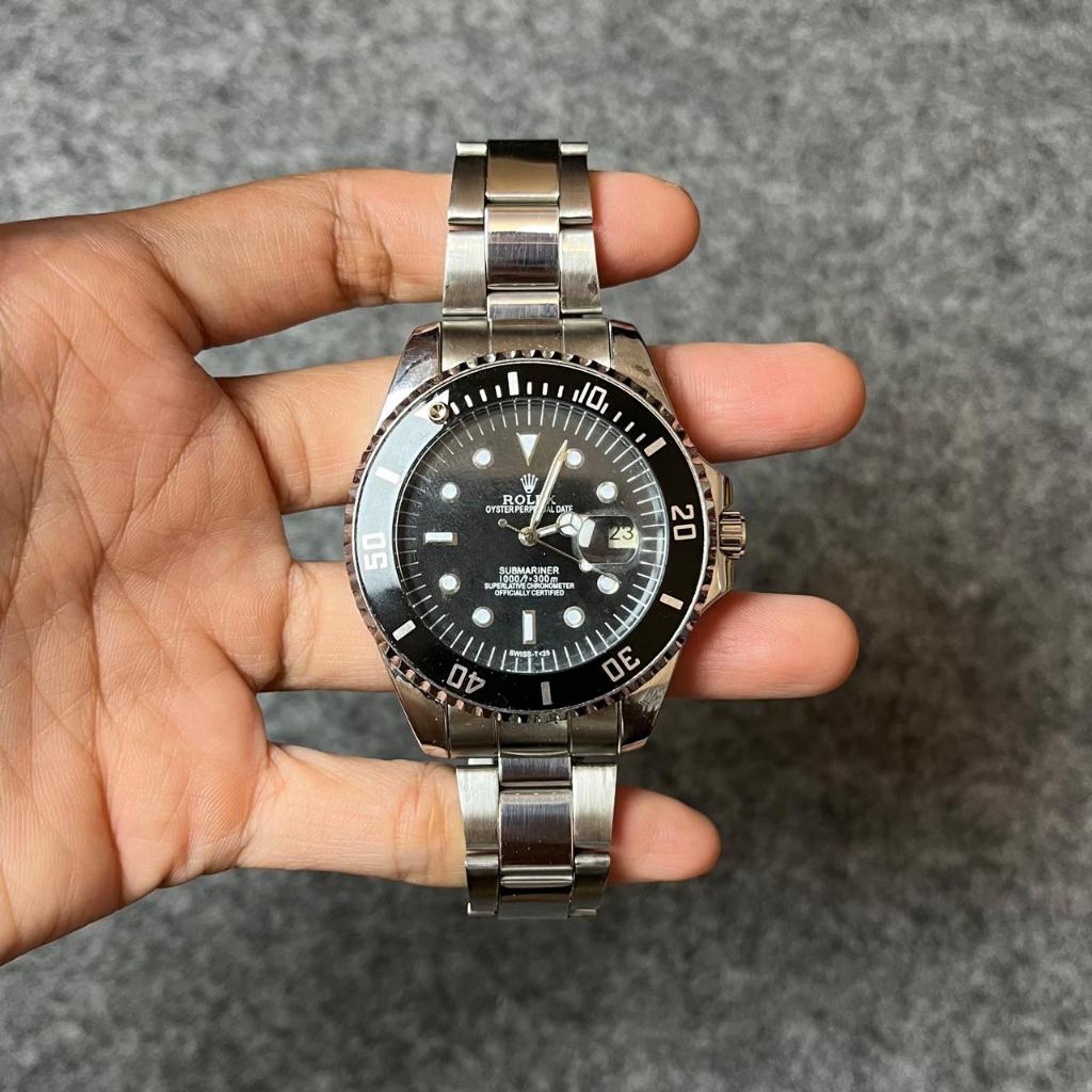 Jam tangan second rolex hitam premium