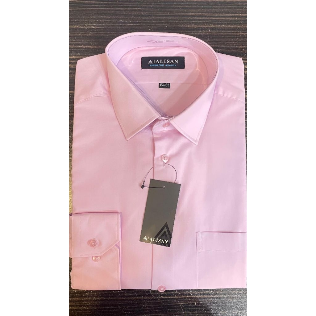 Alisan Kemeja Polos Lengan Panjang Lilac Reguler