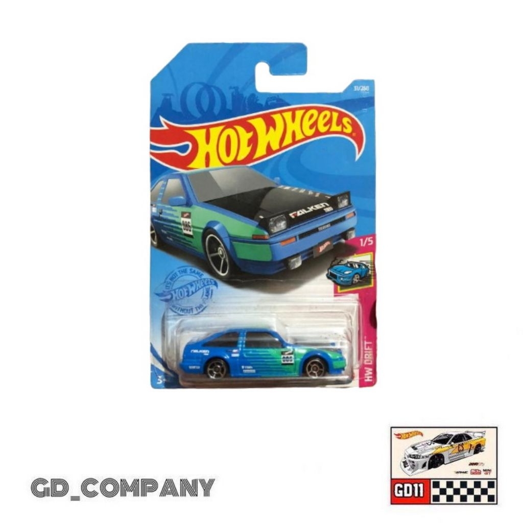 Hotwheels Toyota AE86 Sprinter Trueno Falken (Free protektor)
