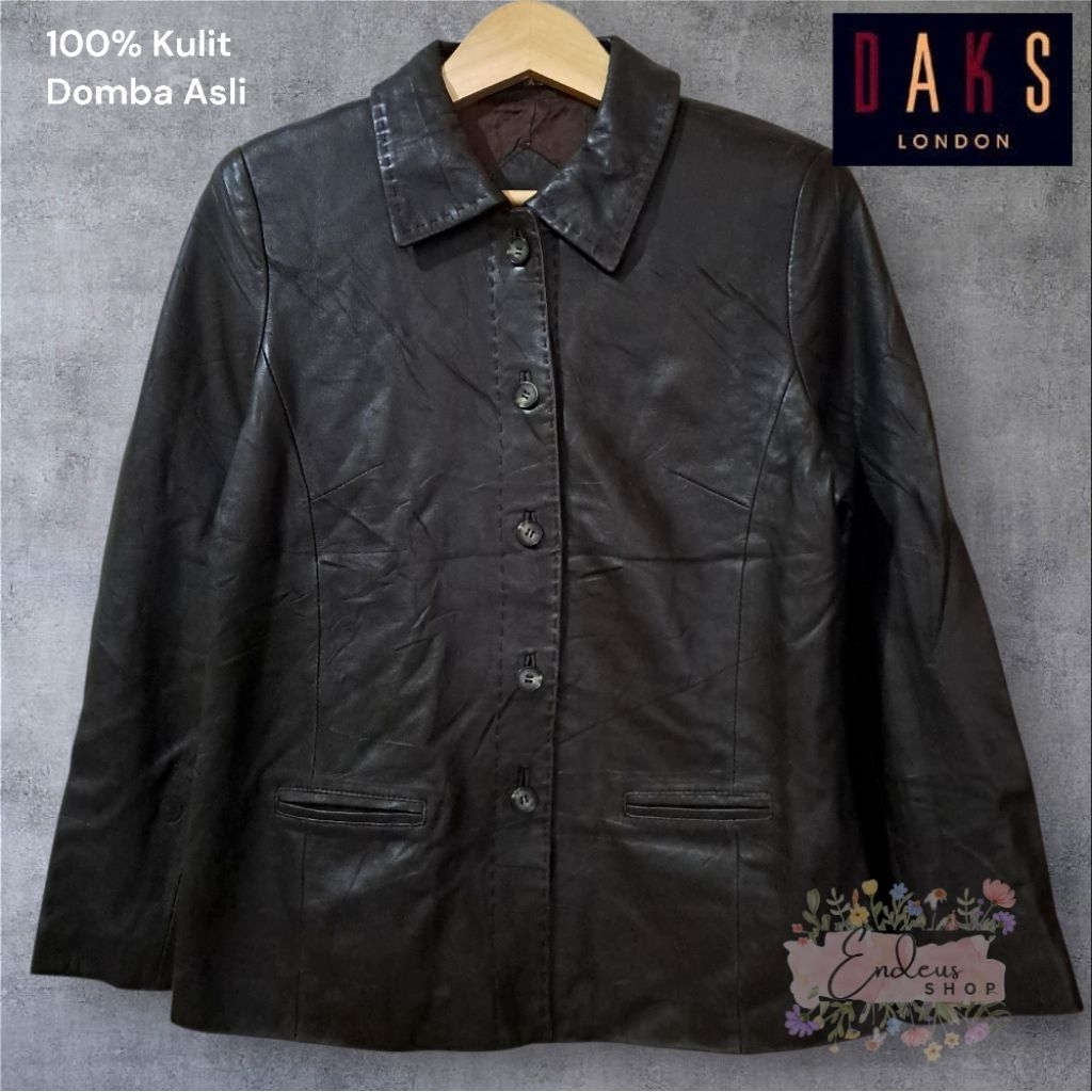 JAKET KULIT DOMBA ASLI DAKS LONDON SIZE M (SHEEP LEATHER JACKET)