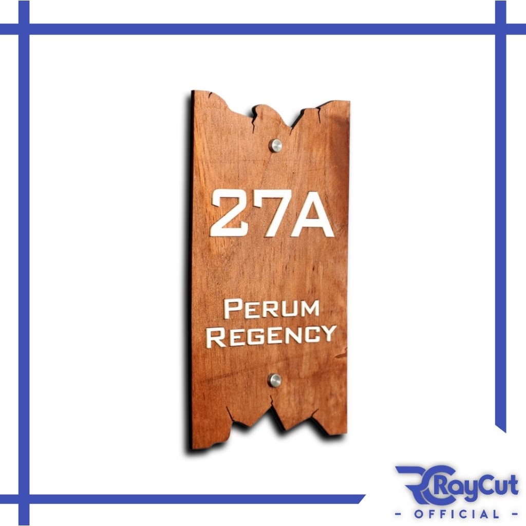 NOMOR RUMAH NOMER RUMAH KAYU TIMBUL AKRILIK LASER CUTTING