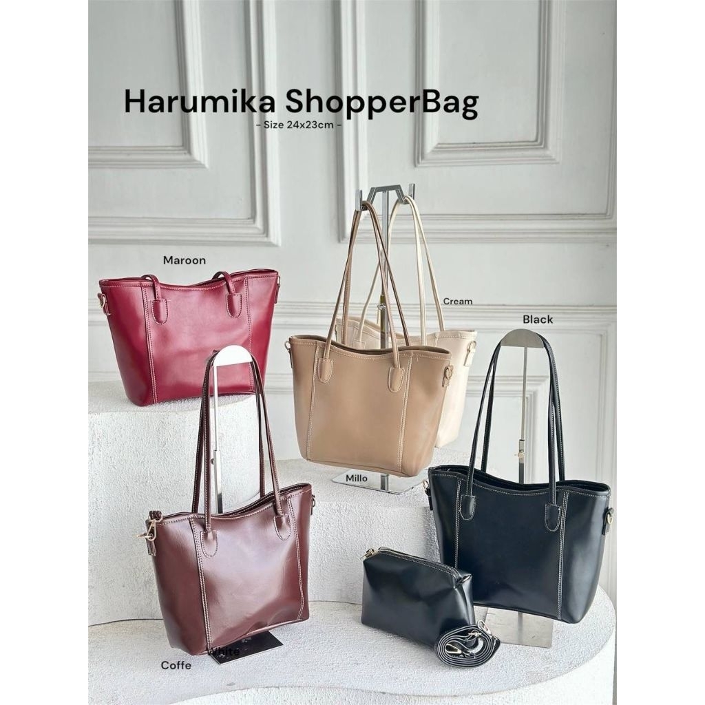 CFT_ SHOPPER HARUMIKA FREE POUCH BAHAN LEATHER MENGKILAU