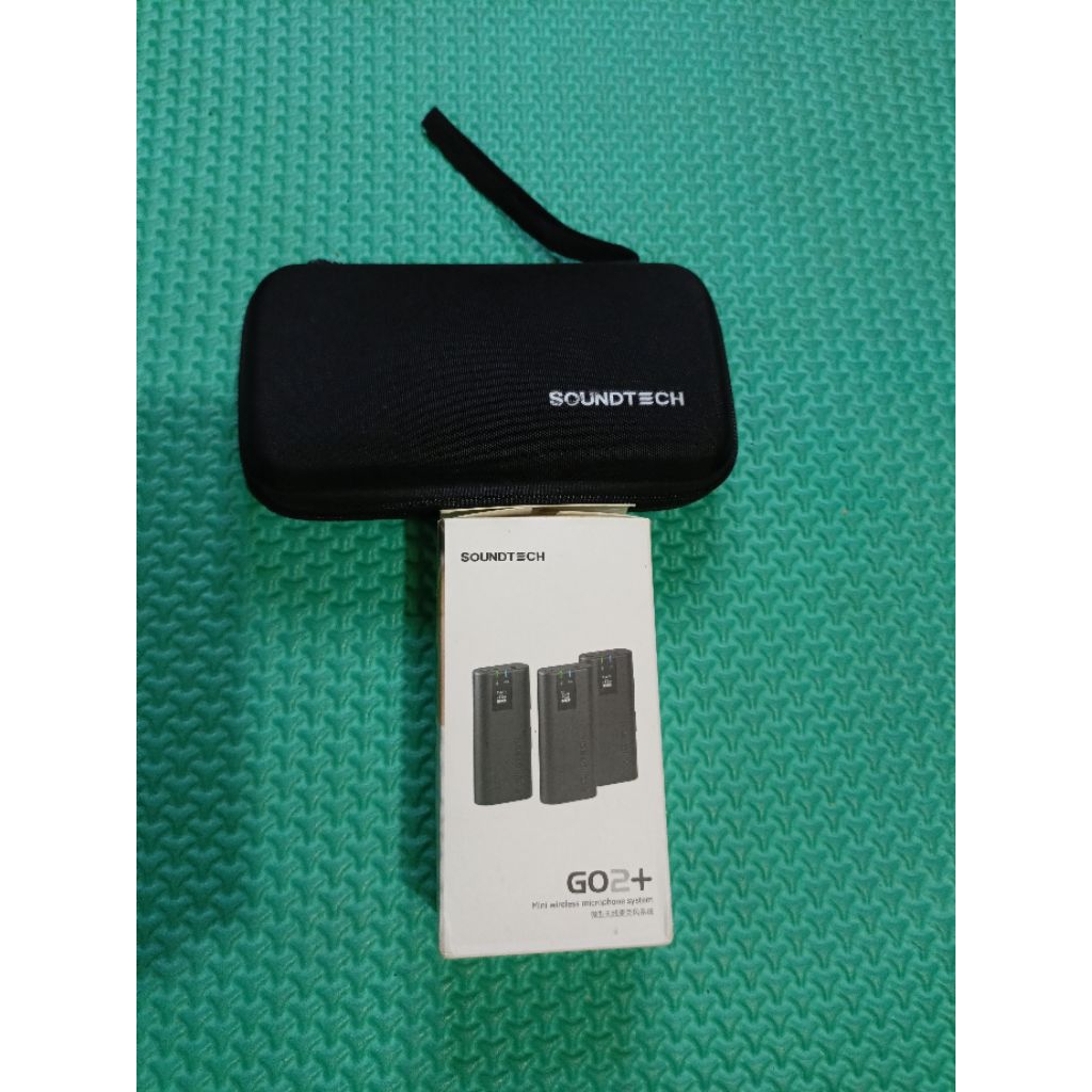 SOUNDTECH GO2+ MIC WIRELESS DUAL TRANSMITTER 2.4 GHZ MIC ANTI NOISE MIC FOR CONTENT CREATOR DAN PROF