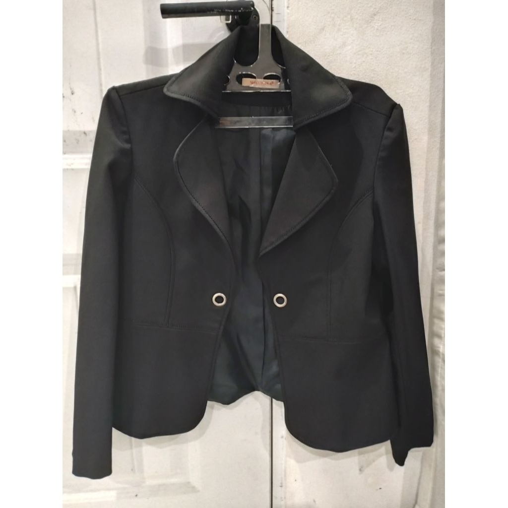 blazer Hitam Wanita size L Preloved / Blazer Hitam Wanita lengan panjang