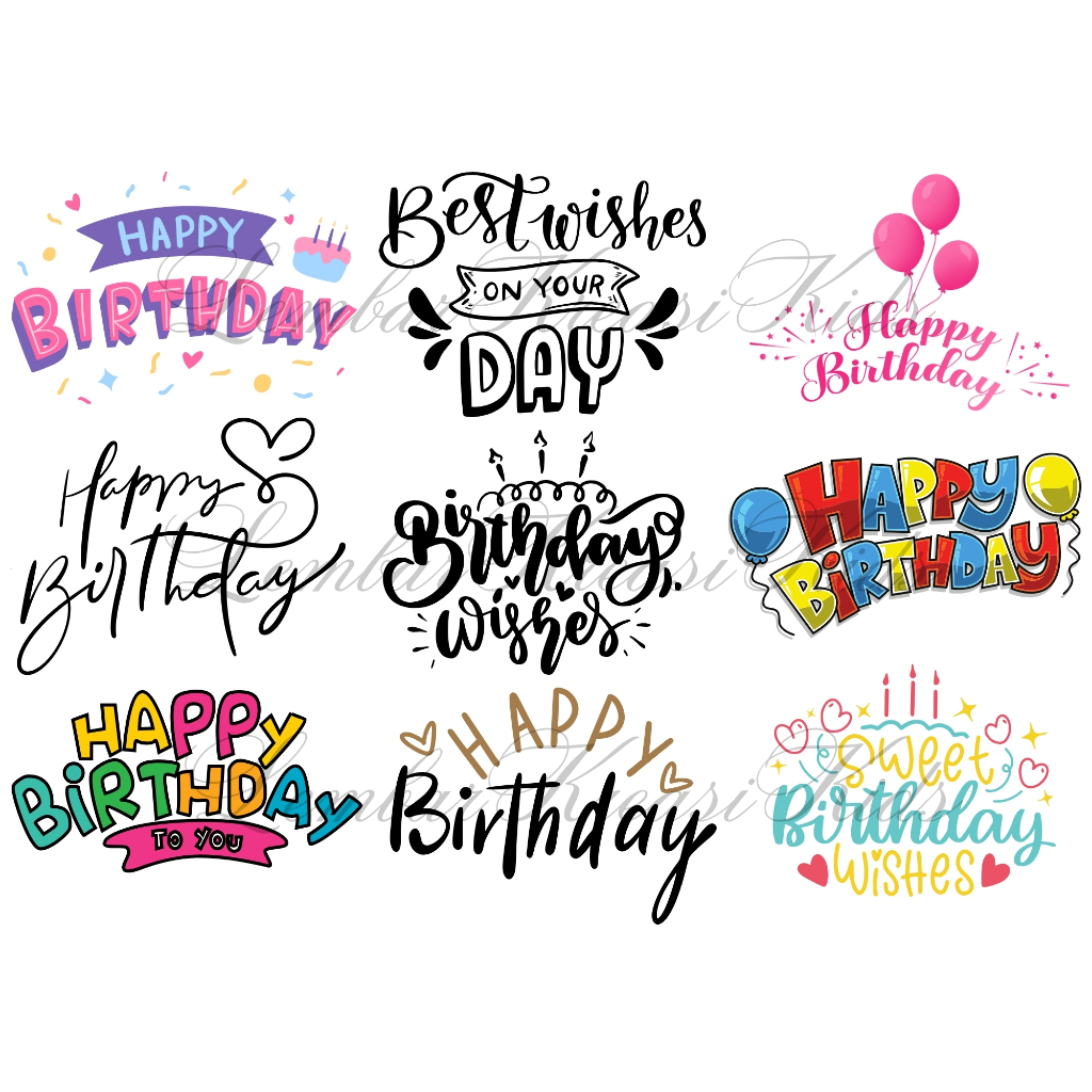 TOPPER - KARTU UCAPAN - UCAPAN - HAPPY BIRTHDAY - SELAMAT ULANG TAHUN - ULTAH - BUKET - KUE - BUCKET