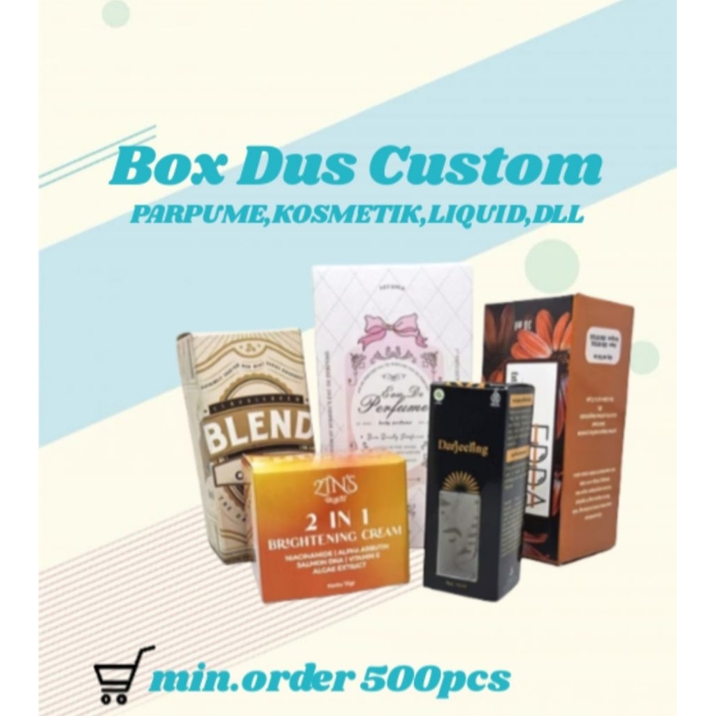 CETAK BOX DUS CUSTOM PARPUME,KOSMETIK,LIQUID MURAH