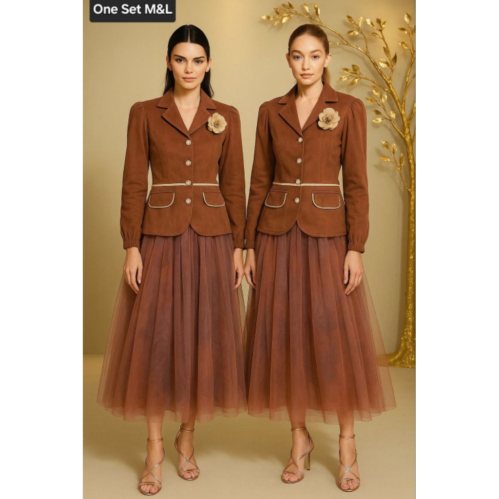 cliona couture Set stretch&rok Tule karet pinggang inc bros